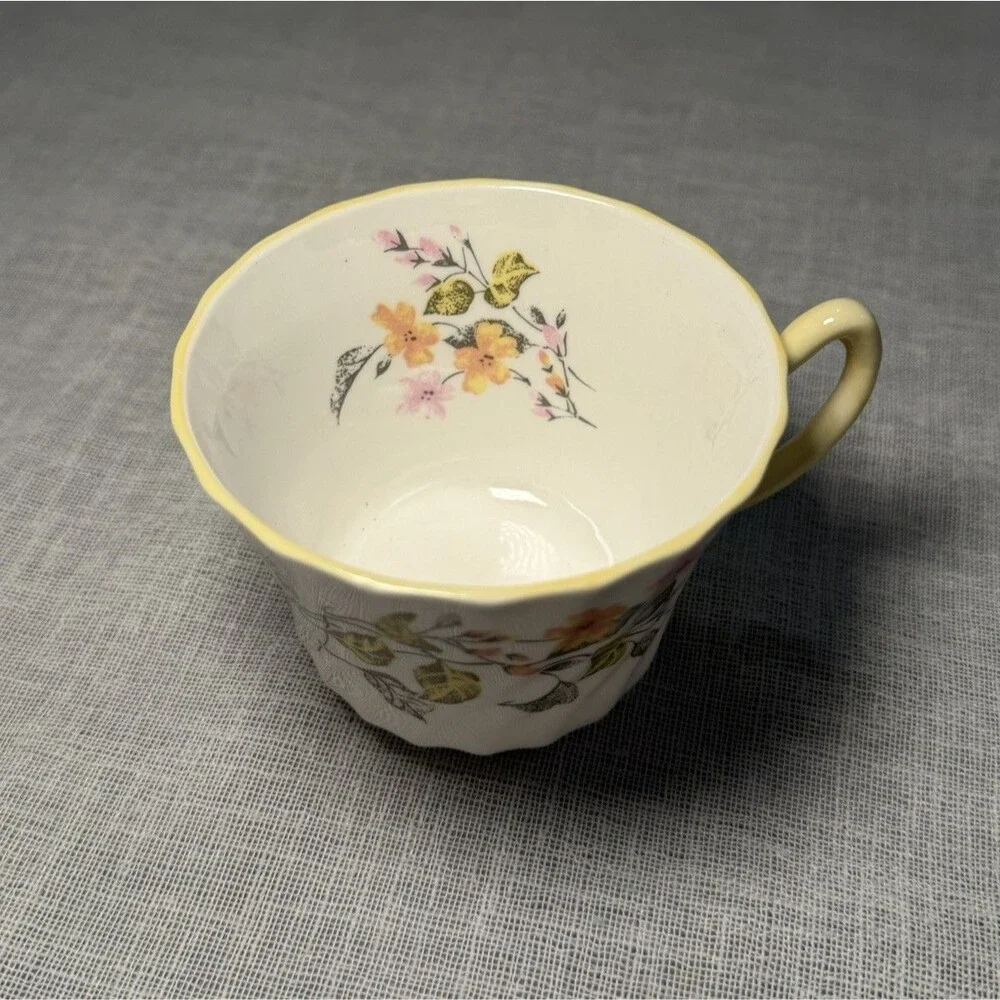 Vintage Floral Fine Bone China Teacup Royal Sutherland England